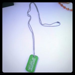 Victorias secret lime green dog tag